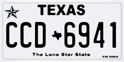TX license plate CCD6941