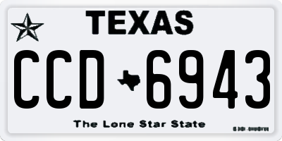 TX license plate CCD6943