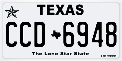 TX license plate CCD6948