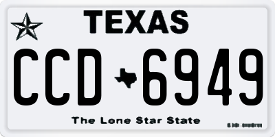 TX license plate CCD6949