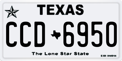 TX license plate CCD6950