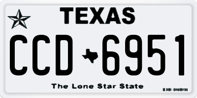 TX license plate CCD6951