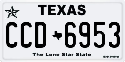 TX license plate CCD6953