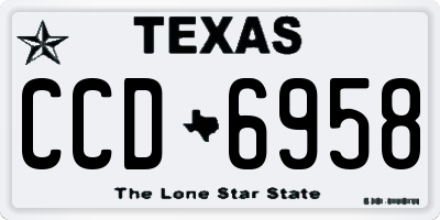 TX license plate CCD6958