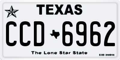 TX license plate CCD6962