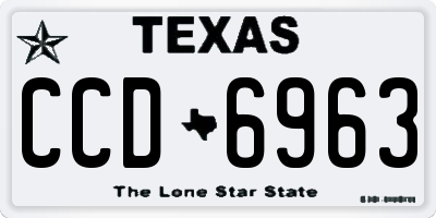 TX license plate CCD6963