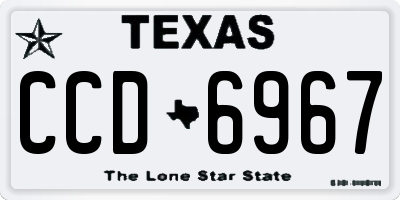 TX license plate CCD6967