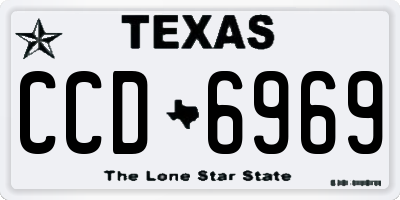 TX license plate CCD6969