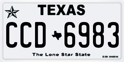 TX license plate CCD6983
