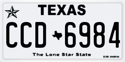 TX license plate CCD6984