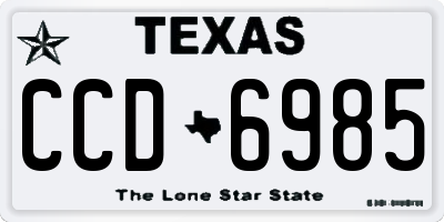 TX license plate CCD6985