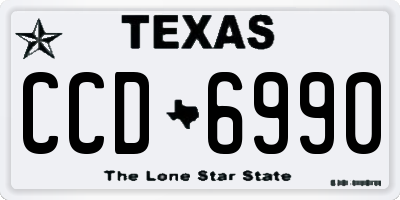 TX license plate CCD6990