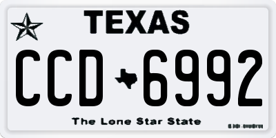 TX license plate CCD6992
