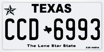 TX license plate CCD6993