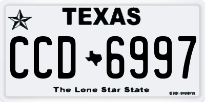 TX license plate CCD6997