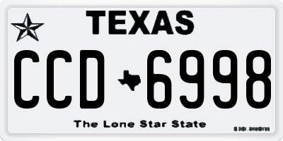 TX license plate CCD6998