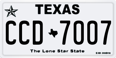 TX license plate CCD7007