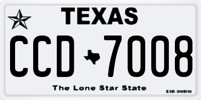 TX license plate CCD7008