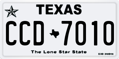 TX license plate CCD7010