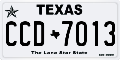 TX license plate CCD7013
