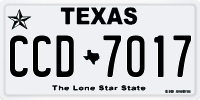 TX license plate CCD7017