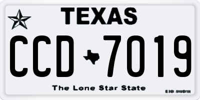 TX license plate CCD7019