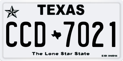 TX license plate CCD7021