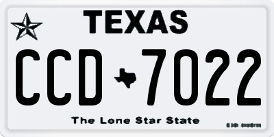 TX license plate CCD7022