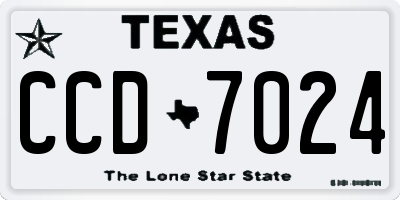 TX license plate CCD7024