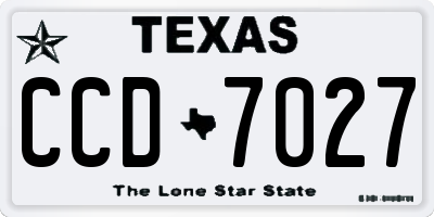 TX license plate CCD7027