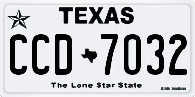TX license plate CCD7032