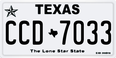 TX license plate CCD7033