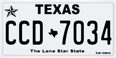 TX license plate CCD7034