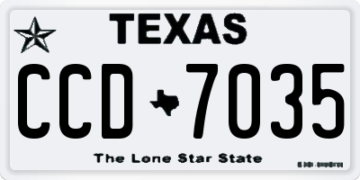 TX license plate CCD7035