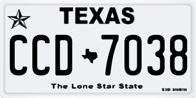 TX license plate CCD7038