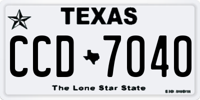 TX license plate CCD7040