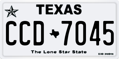 TX license plate CCD7045