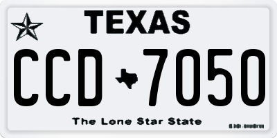 TX license plate CCD7050