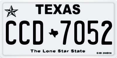 TX license plate CCD7052