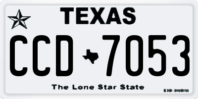 TX license plate CCD7053