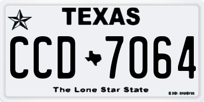 TX license plate CCD7064