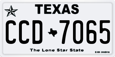 TX license plate CCD7065
