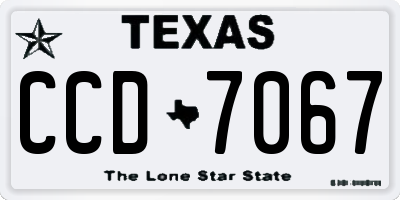 TX license plate CCD7067