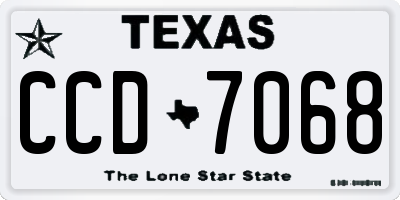 TX license plate CCD7068