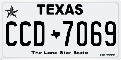 TX license plate CCD7069
