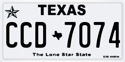 TX license plate CCD7074