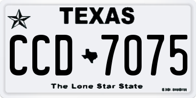 TX license plate CCD7075