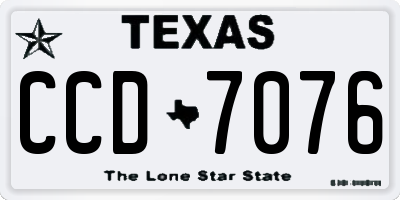 TX license plate CCD7076