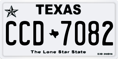 TX license plate CCD7082
