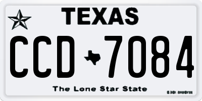 TX license plate CCD7084